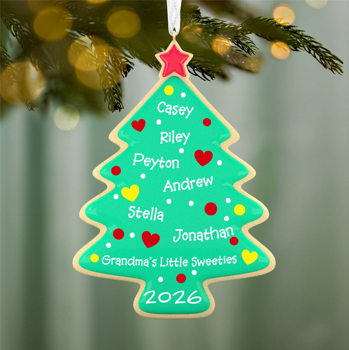 Sweet Memories Sugar Cookie Tree Personalized Ornament, Custom Text