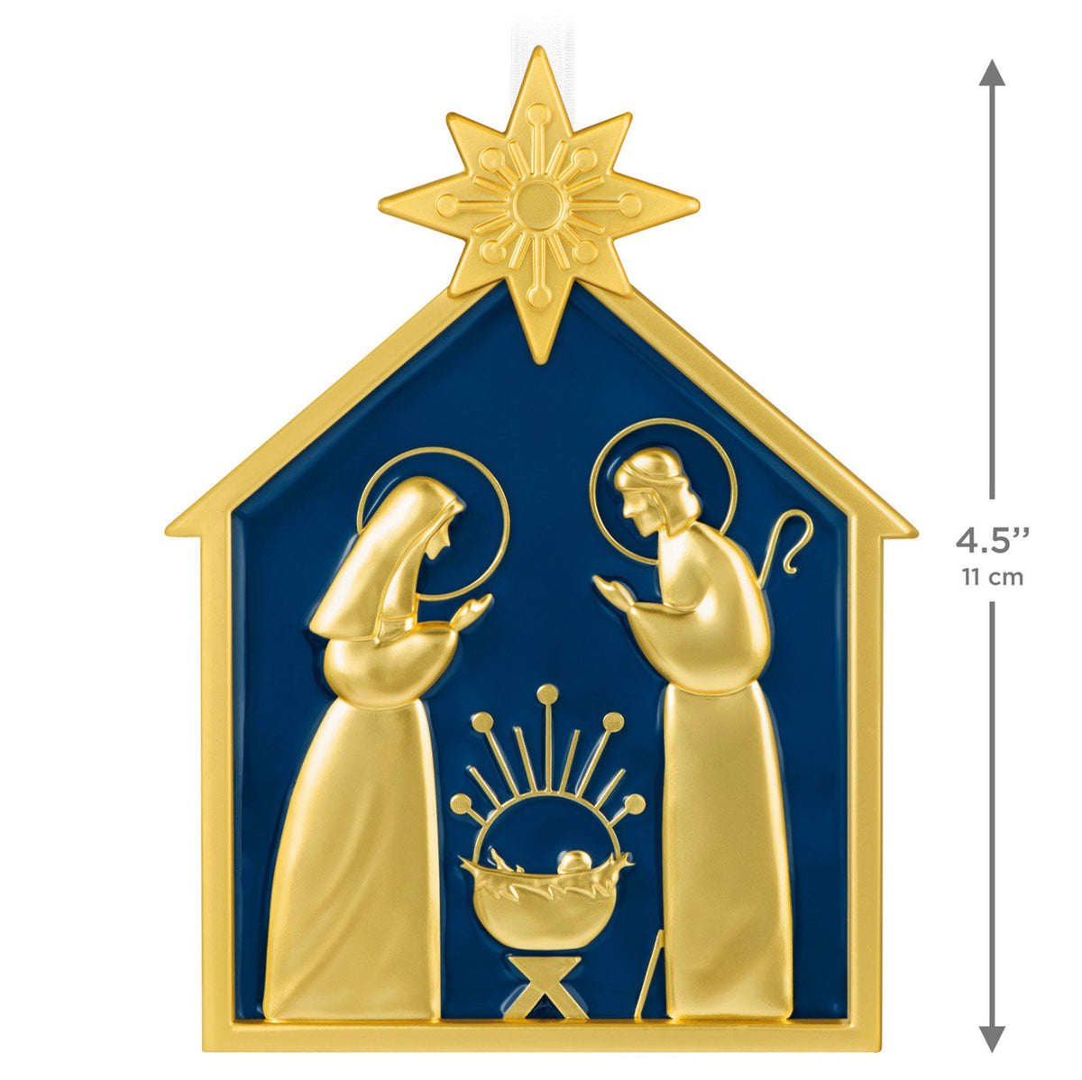 God So Loved the World Nativity Metal Ornament