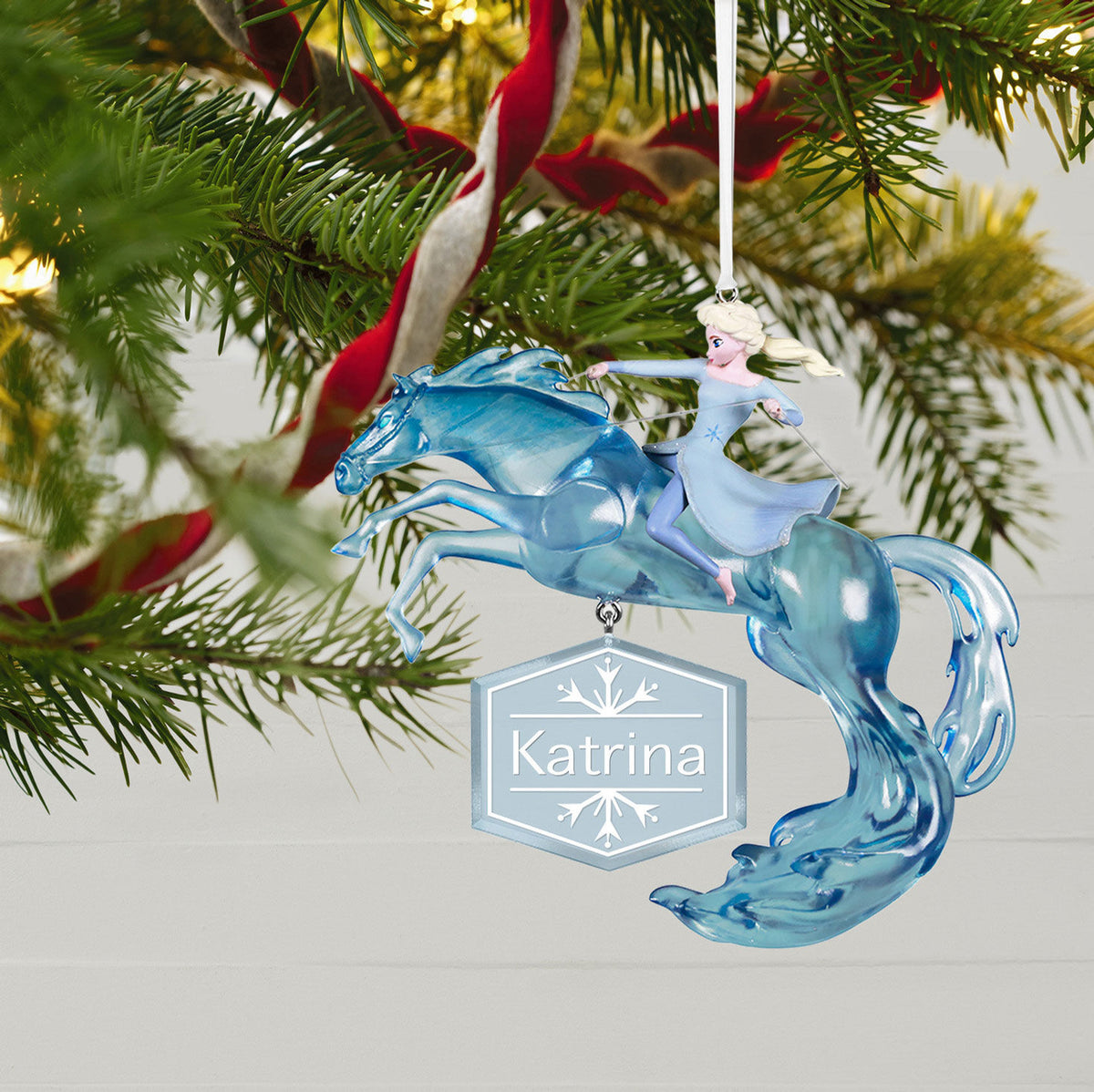 Disney Frozen 2 Elsa and Nokk Personalized Ornament, Custom Text