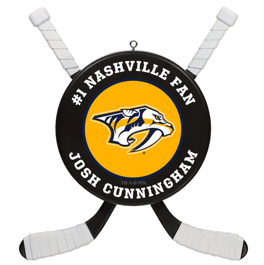 NHL Nashville Predators® Hockey Personalized Ornament, Custom Text