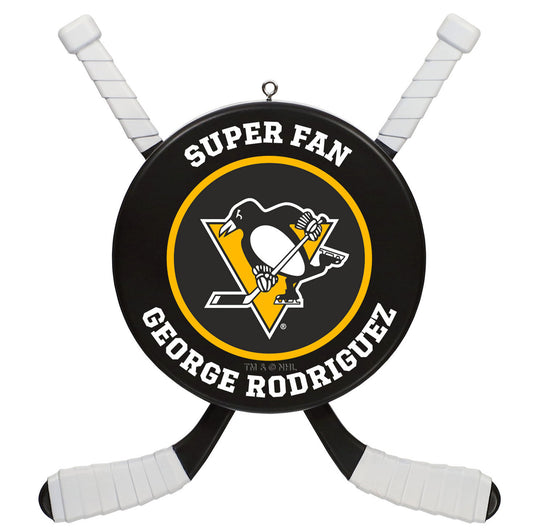 NHL Pittsburgh Penguins® Hockey Personalized Ornament, Custom Text