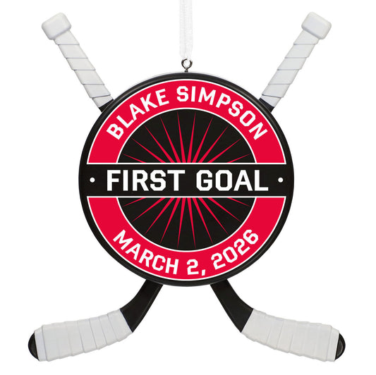 Hockey Star Personalized Ornament, Custom Text