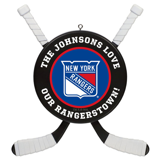 NHL New York Rangers® Hockey Personalized Ornament, Custom Text