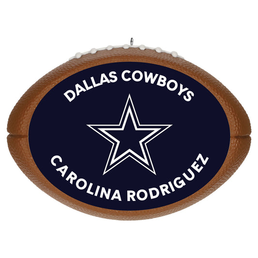 NFL Dallas Cowboys Football Personalized Ornament, Custom Text
