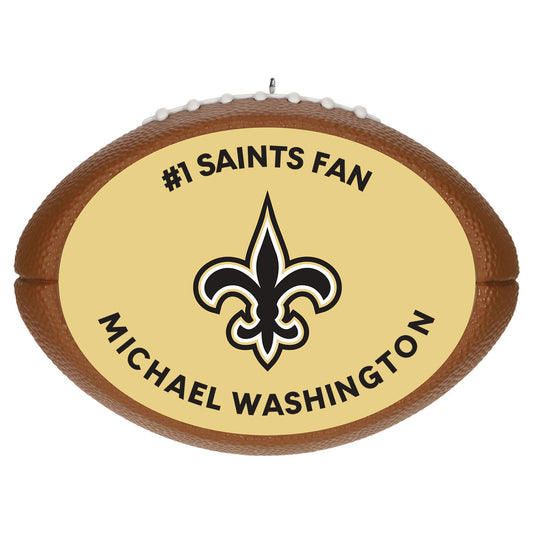 NFL New Orleans Saints Football Personalized Ornament, Custom Text