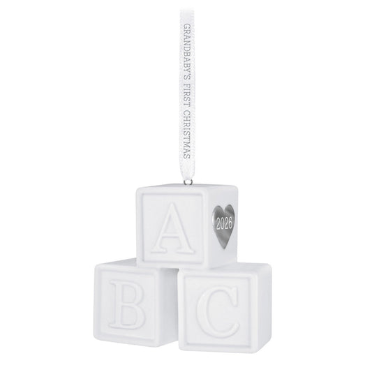 Grandbaby's First Christmas Blocks 2026 Porcelain Ornament