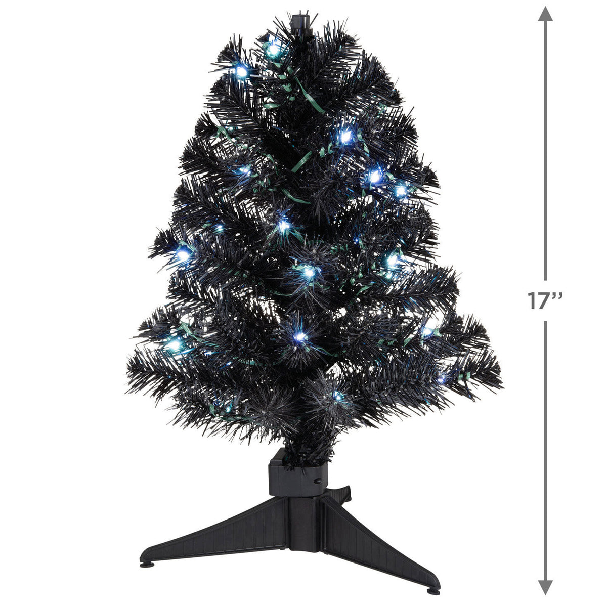 Mini ShowToppers Black Christmas Tree With Light, 17"
