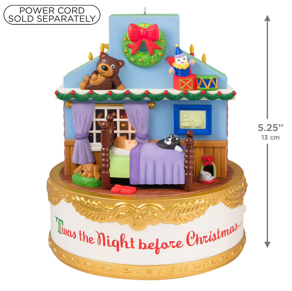 The Night Before Christmas Ornament With Light, Sound and Motion